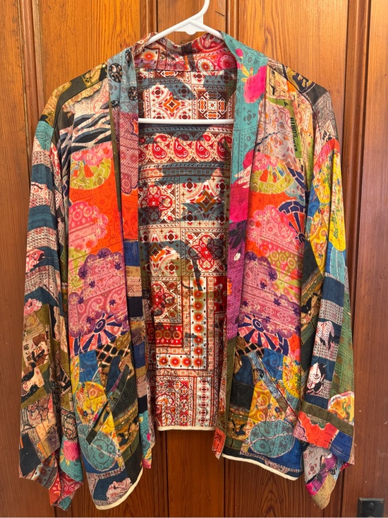 Johnny Was Jackets & Blazers - Johnny Was Multicolor Patchwork Kimono reversible Blazer